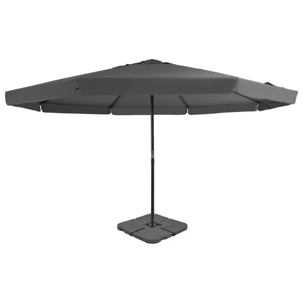 Parasol ogrodowy z aluminiową ramą, antracytowy, 3,85 m x 5 m, z korbką i k