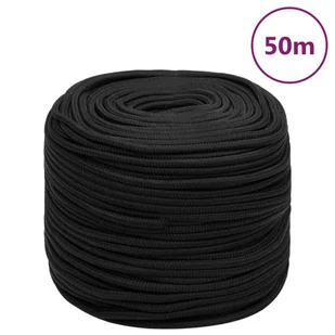 Linka żeglarska, czarna jednolita, 8 mm, 50 m, polipropylen - Żeglarstwo - miniaturka - grafika 1