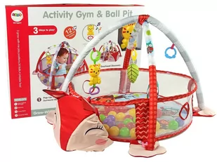 Import leantoys Duża Mata 3w1 Dla Niemowlaka Lisek Basenik Z Piłkami 9486-uniw - Maty edukacyjne - miniaturka - grafika 1
