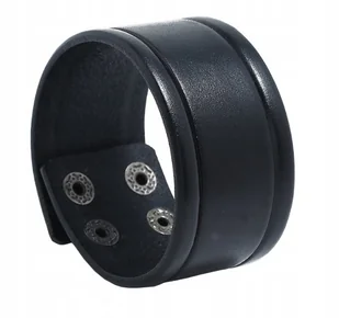 Punk bransoletka skórzana dla mężczyzn Czarny - Bransoletki Punk bransoletka skórzana dla mężczyzn Czarny - Bransoletki - miniaturka - grafika 1