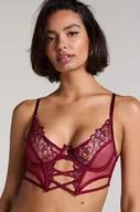 Biustonosze - Hunkemöller Nieusztywniany długi biustonosz z fiszbinami Scarlett Czerwony - miniaturka - grafika 1