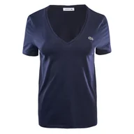 Koszulki i topy damskie - Damska Koszulka z krótkim rękawem LACOSTE TEE-SHIRT & TURTLE NECK SHIRT TF8392.166 – Granatowy - miniaturka - grafika 1