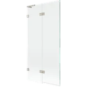 Parawany nawannowe - Mexen Lunar L parawan nawannowy 2-skrzydłowy lewy 90 x 150 cm, transparent, nikiel szczotkowany - 897L-090-100-97-00-L - miniaturka - grafika 1