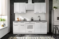 Meble kuchenne - Zestaw mebli kuchennych, 220 cm, biały, połysk - miniaturka - grafika 1