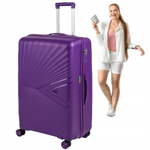 WALIZKA PODRÓŻNA DUŻA FIOLETOWA ODPORNA 73x50x32CM Z PP 4 KÓŁKA TWARDA - Walizki WALIZKA PODRÓŻNA DUŻA FIOLETOWA ODPORNA 73x50x32CM Z PP 4 KÓŁKA TWARDA - Walizki - miniaturka - grafika 1