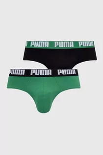 Majtki męskie - Puma slipy 2-pack męskie kolor zielony - grafika 1