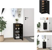 Szafki na buty - vidaXL Szafka na buty czarna 32x35x70 cm materiał drewnopochodny - Stojaki i szafki na buty - miniaturka - grafika 1