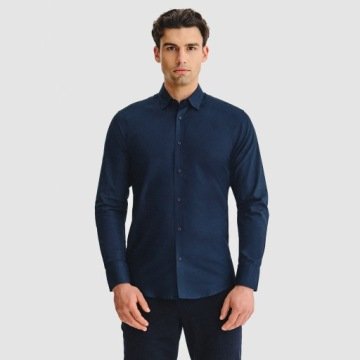 Granatowa koszula 100% bawełna Slim Fit Pako Lorente roz. XXL