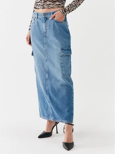 ONLY Spódnica jeansowa 15316074 Niebieski Regular Fit - Spódnice - miniaturka - grafika 1