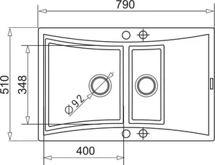 Pyramis Zlew SOFTLINE 79x51) 1 1/2B 1D szary beton 70092802) 70092802 - Zlewozmywaki - miniaturka - grafika 1