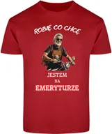 Koszulki męskie - T-SHIRT MĘSKI DLA EMERYTA DZIADKA ŚMIESZNA KOSZULKA CZERWONA R-M A26 - miniaturka - grafika 1