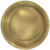 Dekoracje i nakrycia stołu na imprezę - Talerzyki Złote Papierowe Urodziny Party 23 Cm - miniaturka - grafika 1