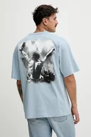 Koszulki męskie - Diesel t-shirt bawełniany T-BOXT-T23 męski kolor niebieski z nadrukiem A18731.0PLAT - miniaturka - grafika 1