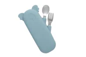 Sztućce dla dzieci - THE COTTON CLOUD sztućce w silikonowym pokrowcu, Koala/Jade - miniaturka - grafika 1