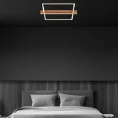 Lampy sufitowe - Briloner Lampa sufitowa Moldura LED, 43x35 cm, drewno, metal, czarny - miniaturka - grafika 1