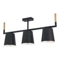 Lampy sufitowe - Eglo Lacey 43611 plafon lampa sufitowa 3x40W E27 biały/czarny - miniaturka - grafika 1