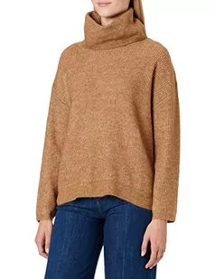 Vila Damski sweter VICILIA z golfem L/S Knit top/SU-NOOS, toasted Coconut/szczegóły: melanż, M, Toasted Coconut/Szczegóły: melanż, M - Swetry damskie - miniaturka - grafika 1