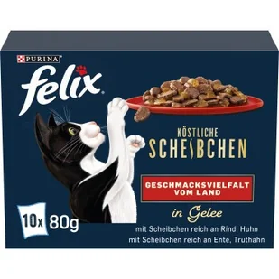 Felix Pyszne talarki 10 x 80 g Urozmaicone wiejskie smaki - Mokra karma dla kotów - miniaturka - grafika 1