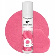Dodatki do ciast w proszku - Barwnik spożywczy jadalny zamsz spray różowy ozdoby na tort velvet 100ml - miniaturka - grafika 1