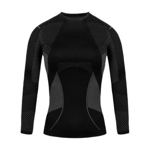 Bluza termoaktywna trekkingowa damska Alpinus Active Base Layer czarno-szara - Bielizna sportowa damska - miniaturka - grafika 1