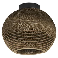 Oprawy, klosze i abażury - LEDVANCE Decor Cardboard Ball lampa sufitowa brązowa wykonana z tektury falistej, lekka, E27, średnica 260 mm, klosz wykonany z materiału pochodzącego z recyklingu, ekologiczna dzięki wymiennemu źródłu światła, łatwy montaż - miniaturka - grafika 1