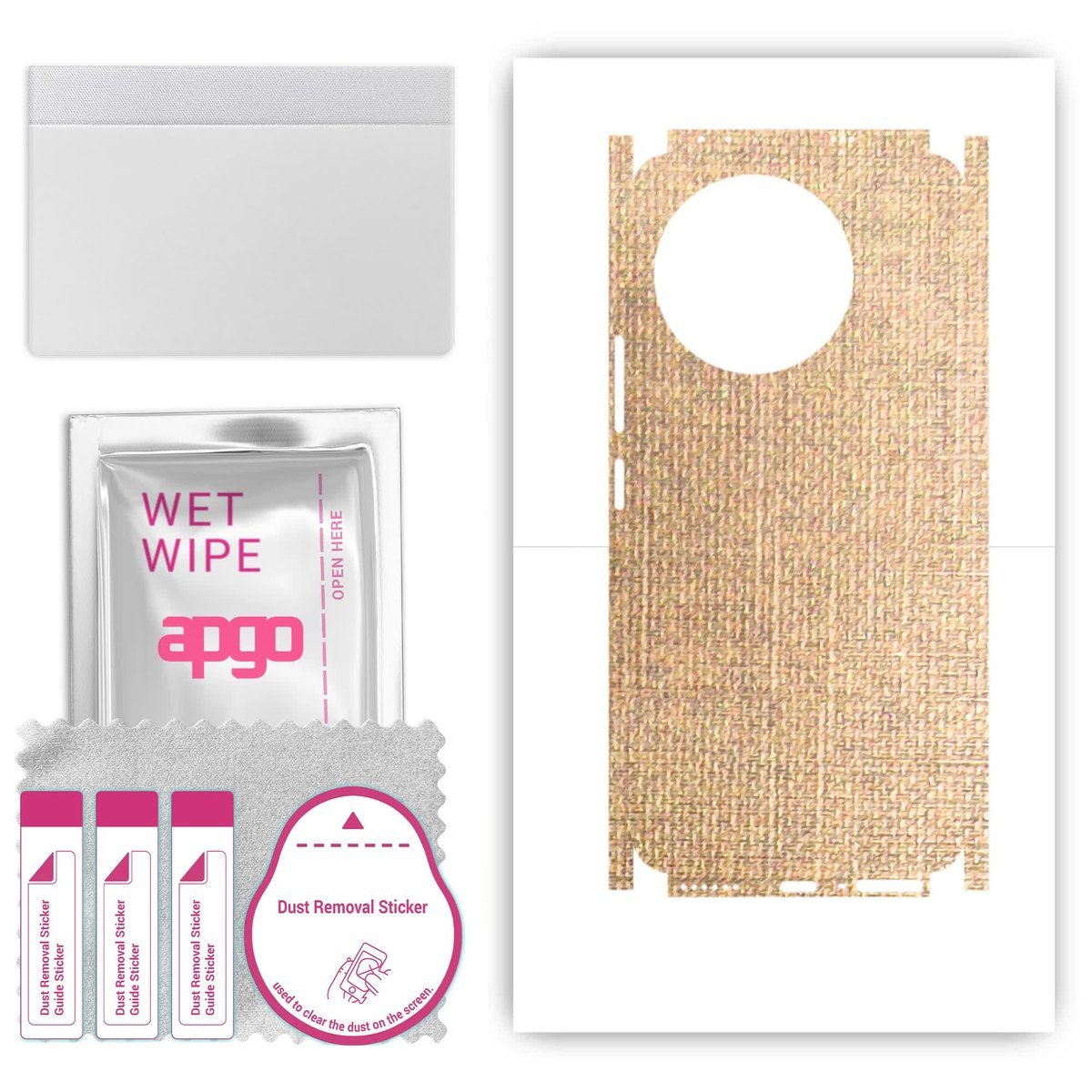 Folia naklejka skórka strukturalna na TYŁ+BOKI do Xiaomi 14 Civi - Tkanina Denim Beżowy - apgo SKINS