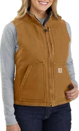 Kurtki i kamizelki sportowe damskie - Carhartt Damska Kamizelka Carhartt Sherpa Lined Mock Brown - miniaturka - grafika 1