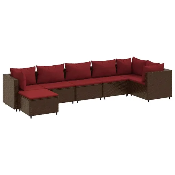 Zestaw mebli ogrodowych brązowy z rattanem PE, wymiary: 63 x 63 x 57,5 cm