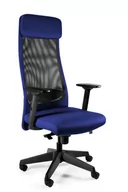 Fotele i krzesła biurowe - Fotel biurowy, ergonomiczny, Ares Mesh, czarny, royalblue - miniaturka - grafika 1