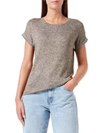 Koszulki i topy damskie - bestseller a/s Damska koszulka VMBRIANNA SS O-Neck Blouse Boo T-Shirt, Ivy Green/Detail:W. Birch Melange, M - miniaturka - grafika 1