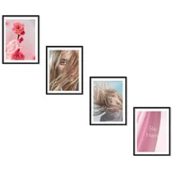 Ramki na zdjęcia - Zestaw Czarnych Ramek Na Klatkę Schodową - Galeria Ramek Na 4 Zdjęcia - Lewa Ściana - miniaturka - grafika 1