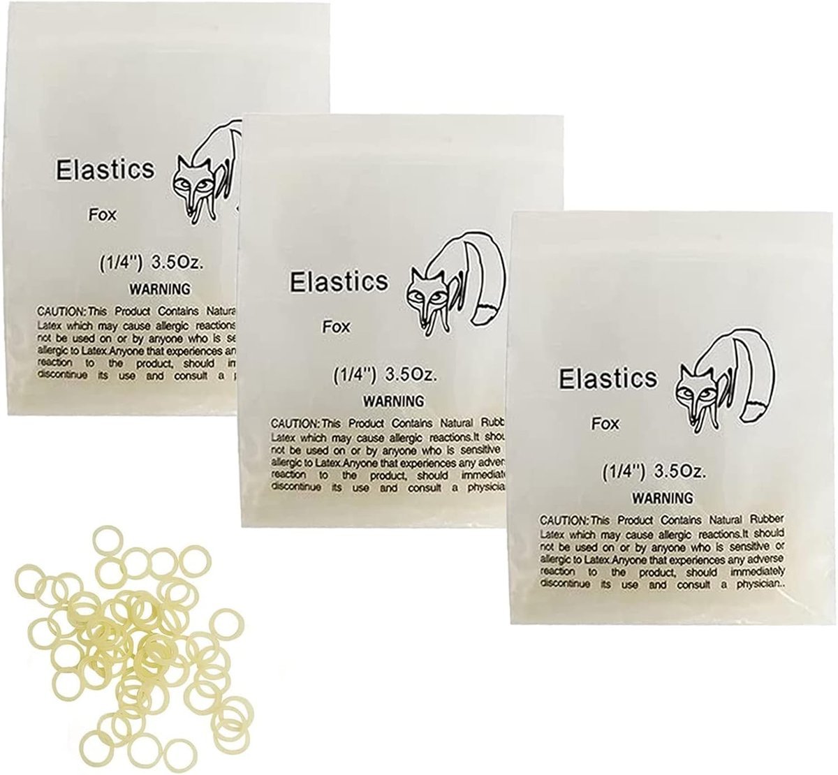 Gumowe gumka ortodontyczne, elastyczne uniwersalne szczeliny stomatologiczne 1/4 przezroczyste, 300 sztuk, rubber band zęby, narzędzie