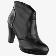 Botki damskie - Botki Damskie Ekoskóra Buty Na Słupku Ocieplane Zimowe Czarne Sergio Leone 66197 Czarny 38 - miniaturka - grafika 1