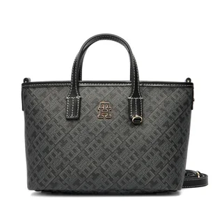 Torebka Tommy Hilfiger Monoplay Le Nano Tote AW0AW17717 Czarny - Torebki damskie - miniaturka - grafika 1