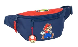 SUPER MARIO TRICK - saszetka biodrowa z zewnętrzną kieszenią, idealna dla młodzieży i dzieci w różnym wieku, wygodna i wszechstronna, jakość i wytrzymałość, 23 x 9 x 12 cm, ciemnoniebieski/czerwony, - Torby męskie - miniaturka - grafika 1