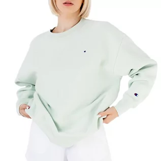 Bluzy sportowe damskie - Bluza Champion Honeydew Minimal Oversized Reverse Weave Sweatshirt 116241-GS076 - zielony - grafika 1