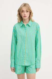 Silvian Heach koszula bawełniana TANDAM damska kolor turkusowy relaxed z kołnierzykiem klasycznym GPP25446CA - Koszule damskie - miniaturka - grafika 1