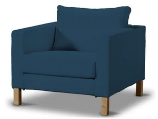 Dekoria pl pl Pokrowiec na fotel Karlstad krótki Ocean Blue morski niebieski) 89 x 89 x 64 cm Cotton Panama 619-702-30 - Pokrowce na meble - miniaturka - grafika 1