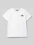 Koszulki dla chłopców - T-shirt z nadrukiem z logo - miniaturka - grafika 1
