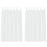 Zasłony - vidaXL Zasłony z zasłonami 2 pcs Biały 140 x 175 cm Poliester - miniaturka - grafika 1