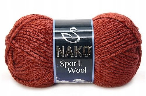 włóczka SPORT WOOL kolor 4409 / rudo czerwony