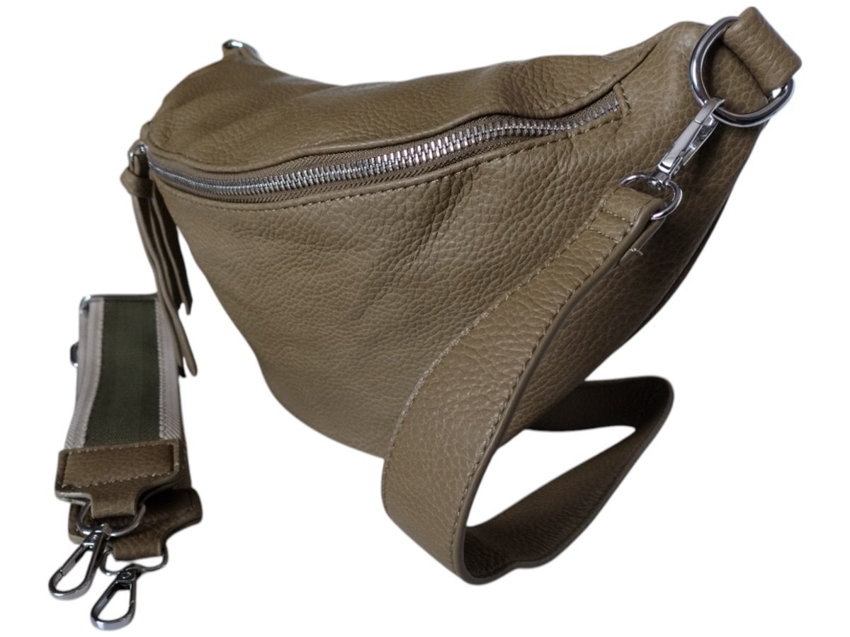 Duża Nerka Damska Na Ramię, Zielona Torebka Damska, Saszetka (2 Paski)