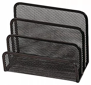 TIERRA Organizer/półka na listy metalowy siatka TRES czarny /SPLIST/CZ/ - Przyborniki na biurko - miniaturka - grafika 1
