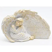 Pozostałe ozdoby ogrodowe - Anioł betonowy 21,5 x 13 cm złoty - miniaturka - grafika 1