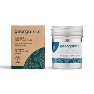 Georganics Georganics Naturalna guma do żucia English Peppermint - 30 sztuk - Zdrowa żywność - miniaturka - grafika 1