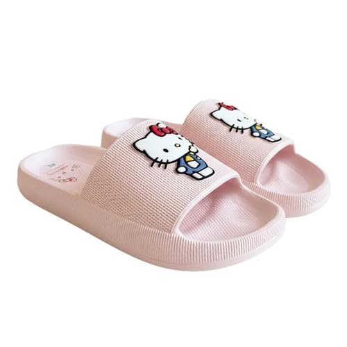 Eva Hello Kitty japonki dla chłopców i dziewcząt - antypoślizgowe sandały plażowe Hello Kitty dla dzieci, wygodne i lekkie klapki na basen, lato i do codziennego użytku, Różowy kolor, 40/41 EU