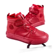 Buty dla dziewczynek - Trzewiki Dziecięce Big Star Ocieplane Czerwone GG374042 - miniaturka - grafika 1