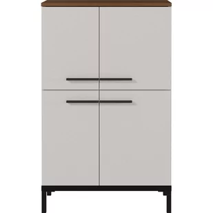Szarobeżowa wysoka szafka łazienkowa w dekorze orzecha 60x34 cm Yonkers – Germania - Szafki łazienkowe - miniaturka - grafika 1