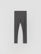 Spodnie i spodenki dla dziewczynek - Reserved - Prążkowane legginsy - ciemnoszary - miniaturka - grafika 1