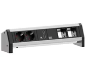 Przedłużacze i rozgałęźniki - Bachmann 902.0183 rozgałęziacz 2 x gniazdo sieciowe  Czarny, Szary - miniaturka - grafika 1